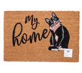 Felpudo de Coco Natural con Base Antideslizante, Absorbente para la entrada de casa, Ideal para Puerta Exterior o Pasillo. Gato My Home. 3 tamaños disponibles