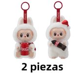 Labubu os monstros batimento cardíaco macaron esmalte rosto caixa cega estatueta de pvc bonito pingente ornamento boneca decoraç