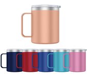 Taza Termo Café y Te para Llevar 400ml - Taza Térmica de Acero Inoxidable con Asa y Tapa Botella, Vaso (MKB400 999)