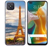 Tumundosmartphone Funda Gel Tpu para Oppo Reno 4Z 5G diseño Paris Dibujos