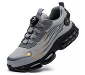Zapatos de seguridad con botón giratorio para hombre y mujer, zapatillas de trabajo ligeras, transpirables, cómodas