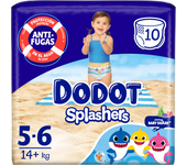 Dodot Splashers Talla 5-6, 10 Pañales Bebé Bañadores