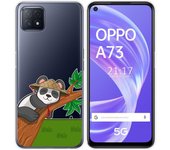 Tumundosmartphone Funda Gel Transparente para Oppo A73 5G diseño Panda Dibujos
