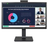 Monitor Profesional LG 24BP75CP-B 23.8"/ Full HD/ Webcam/ Multimedia/ Regulable en altura/ Negro