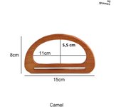 2PCS Wooden Shoulder Bag Wallet D-Shaped Handle Replacement Accessories Crochet Bag Straw Bag Beach Bag DIY Solid Wood Handle