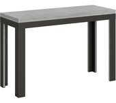 Mesa de apertura 120/200x45/90 cm Estructura Doble Línea Cemento Antracita