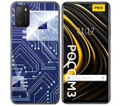 Tumundosmartphone Funda Gel Tpu para Xiaomi POCO M3 / Redmi 9T diseño Circuito Dibujos