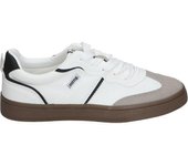 MTNG | Zapatillas Bajas Mustang Roy para Mujer – Deportiva en Color Blanco con Detalles en Negro y Beige – Sneaker con Cordones – Tendencia – Casual – Versátiles – Cómodas – Modelo 60516