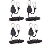 4pcs Adjustable 8 Inch Lanyard Reinforced Hook Hanging Ratchet for Tent Grow Plant Light Pulley Rope Pulley Lifting Pulley Hook