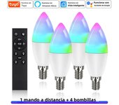 E14 WiFi Smart Light Bulb Candle Lamp 220V 5W 7W 9W with RF 2.4G Remote Tuya Smart Life APP Voice Control With Alexa Google Home