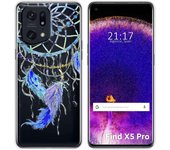 Funda Silicona Transparente para Oppo Find X5 Pro 5G diseño Plumas Dibujos