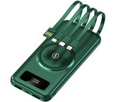 Banco de energía inalámbrico de carga rápida de 10000 mAh, portátil, gran capacidad, pantalla digital de 4 líneas, entrada USB, ABS de 10 W