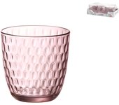 H&H Juego de Vasos de Cristal Rosa 29 CL