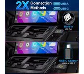 Mov-Adaptador inalámbrico Mini Android Auto y adaptador inalámbrico Carplay, adaptador inalámbrico Carplay 2 en 1 para Carplay con cable OEM Android Auto Car, adaptador inalámbrico CarPlay para iPhone IOS 10+/Android 11+, USB-C/USB