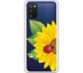 Funda compatible con Samsung Galaxy A03s - Girasol y mariquita