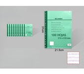 Pack de 500 hojas de recambio para archivador para vuelta al cole y estudio. A4 hojas de cuadricula, hojas de rayas y hojas blancas