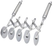 Cortador de masa, cortador de pizza, divisor de tartas ajustable de 5 ruedas