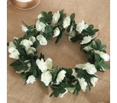 250CM Pink Rose Artificial Silk Flowers Garland Autumn Wedding Home Room Decor Christmas Arrangement Garden Arch Fake Plant Vine