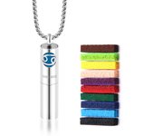 Twelve Constellations Aromatherapy Essential Oil Pendant Lockets Perfume Storage Diffuser Necklace 316L Stainless Steel Jewelry