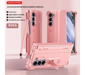 Included Pen Folding Stand Case for Samsung Galaxy Z Fold 6 5 4 3 5G Side Hinge Pen Slot Holder Protection Tempered Film Cover