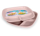 Plastic Forte - Juego de 2 Bandejas Trio Reutilizables Ideal Aperitivos y Fiestas. Rosa