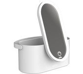 Aplike - Espejo con Almacenaje, Espejo Maquillaje con Luz LED Beverly, Organizador de Maquillaje con Espejo Luz Regulable para Tocador, Control Táctil, Neceser de Maquillaje Ideal para Viaje