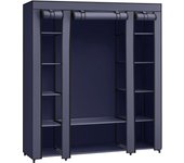 SONGMICS Armario de Tela, Armario Ropero con Cubierta de Tela no Tejida, 45 x 150 x 175 cm, 12 Compartimentos, Marco de Metal, Armario de Dormitorio, Azul Oscuro/Gris/Negro/Rosa Empolvado/Topo/Verde Oliva