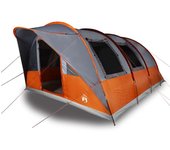 vidaXL Tienda de campaña con túnel 5 personas impermeable gris naranja
