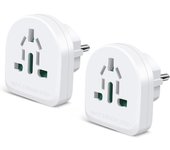 2 x Adaptadores De Enchufe - Europeo a Reino Unido / Ingles a Español / Europeo a Múltiples Enchufes Nacionales, Adaptador Adecuado Para Viajar - Extrastar