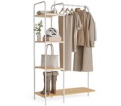 Newlux Perchero Burro Hangy Wood 400  Hasta 35kg con Zapatero, Resistente, 4 Estantes