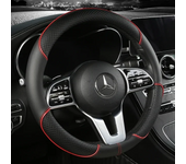 Fashion Full Leather Stitching Line Car Steering Wheel Cover Three-Dimensional Anti Slip Decor Steering Wheel Elastic Covers