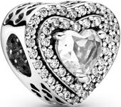 Charm Pandora Corazones Nivelados Brillantes 799218C01 mujer plata