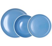 Vajilla Moana Bidasoa 12 piezas 4 servicios borde pintado azul
