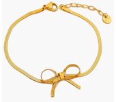 Peri'sBox Sweet Ribbons Bows Stainless Steel Sets Women's Earrings Necklaces Bracelets Ankles Minimalist And Fashionable Jewelry