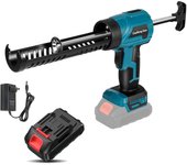 Pistola de pegamento eléctrica inalámbrica, herramienta de calafateo de pegamento de vidrio, 4 velocidades, para puertas y ventanas, para batería Makita de 18V, Pistola encoladora eléctrica sin cable Con 1 batería Enchufe UE