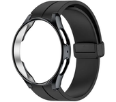 Original Silicone Strap For Samsung Watch 5/4 40 44mm Watch 5 Pro 45mm Magnetic Buckle Band+Case Galaxy Watch 4 Classic 42 46mm