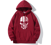 Hot Hoodie Skull Print Hoodie Men's Fashion Hip Hop Loose Hoodie Casual New Sweatshirt Pocket Fleece Harajuku Street Hoodie