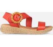 MARILA SHOES SANDALIA PLANA DE PIEL PARA MUJER CAMBERRA CARMÍN