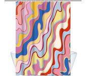 Double Layer Shower Curtain 10 Large Ring Hook Free Waterproof Bathroom Decorative with Snap-in Liner Single Layer 180x180cm