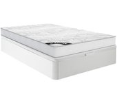 Vente-unique - Conjunto 140 x 190 cm somier arcón blanco + colchón de muelles ensacados de 20 cm - SUEÑO de YSMÉE