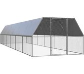 vidaXL Jaula gallinero de exterior de acero galvanizado 3x12x2 m