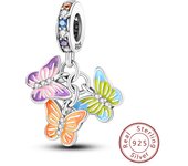 925 Sterling Silver Pink Cat Butterfly Charms Beads Star Moon Sunflower Coffee Cup Pendants Fit Bracelets DIY Jewelry