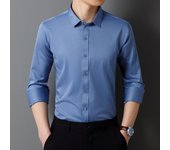 Men's Long Sleeved Shirt Classic Solid Color Soft Comfortable Fit Business Formal Social Without Pockets Red Black white 4XL 5XL