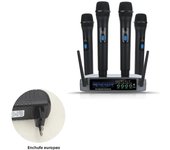 Professional VHF Wireless Microphone System 4 Channel Handheld Karaoke Microphone for Home Party Church Event TV Speaker