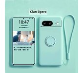 Liquid Silicone Skin Feel Magnetic Ring Stand Holder Case for Google Pixel 9A 9 Pro XL 8A 7A 6A 8 7 Pro 5G TPU Protection Cover