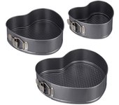 Juego de 3 Moldes para Tartas con forma de corazón, para Tartas románticas de 3 años, antiadherentes, desmontables