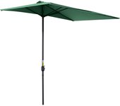 Outsunny Media Sombrilla 230x130x245 cm Parasol para Pared de Jardín con Manivela y Mástil de Metal de Ø38 mm Terraza Balcón