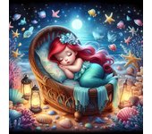 Disney 2024 New Diamond Painting Beauty And The Beast Cartoon Baby Princess Mosaic Rapunzel Mosaic Mermaid Alice Home Decor