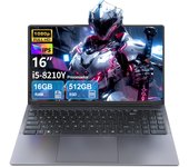 VANWIN Portátil de 16 pulgadas 16 GB RAM 512 GB SSD Procesador Intel Core i5-8210Y (Hasta 3,6 GHz), Pantalla FHD 1920x1200, WIFI5, BT 5,0, USB-A 3,0*3, type-C, HDMI, Toma de auriculares de 3,5mm, Teclado retroiluminado en Español