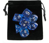 7pc/lot DND Dice Set with Velvet Dice Bag D4,D6,D8,D10,D10%,D12,D20 Colorful Accessories for Board Game,DnD, RPG GYH